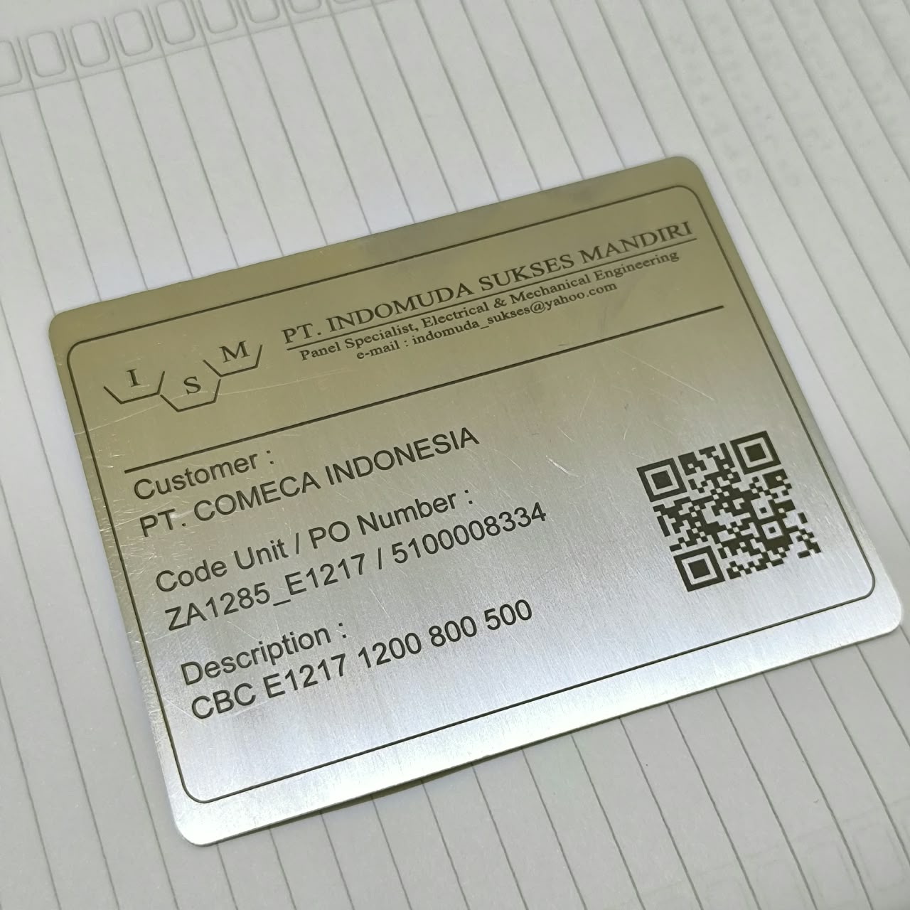 Laser Marking Nameplate